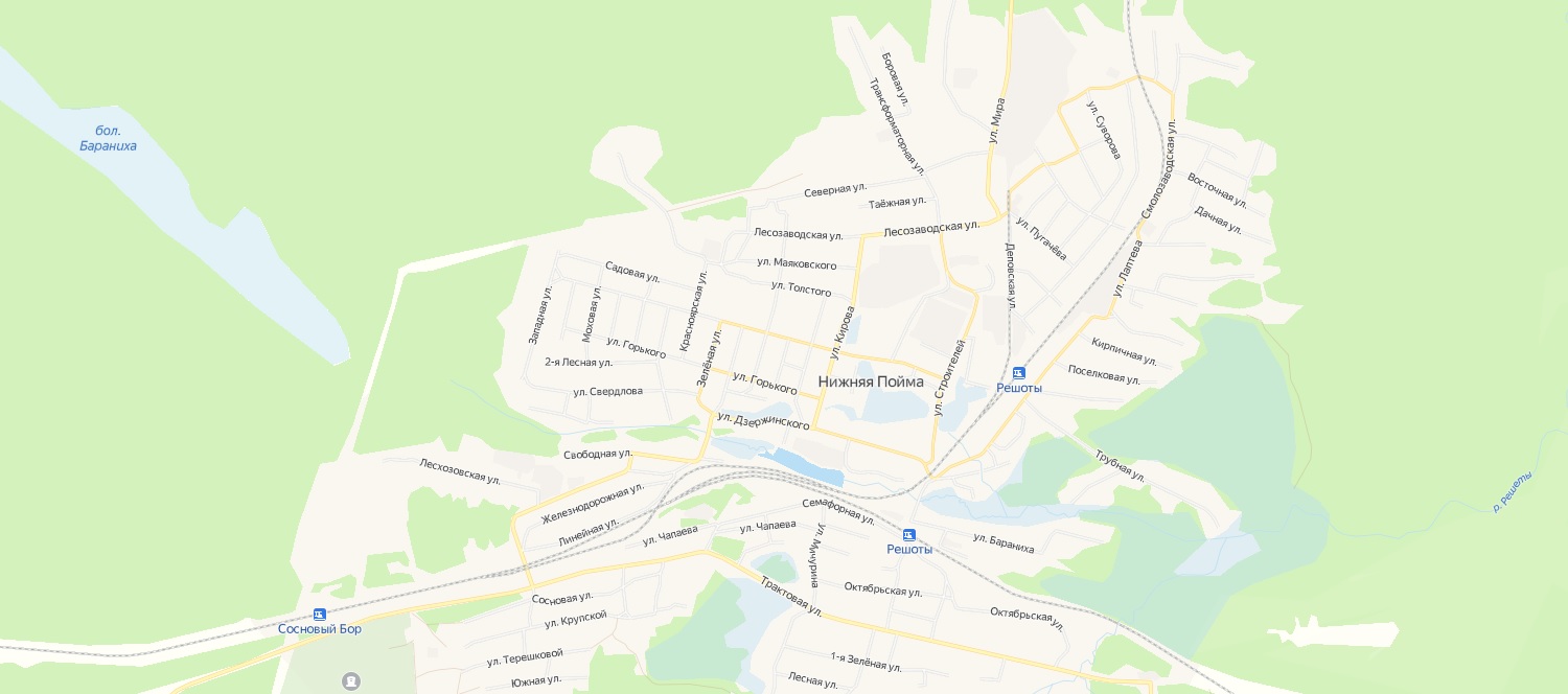 карта поселка.